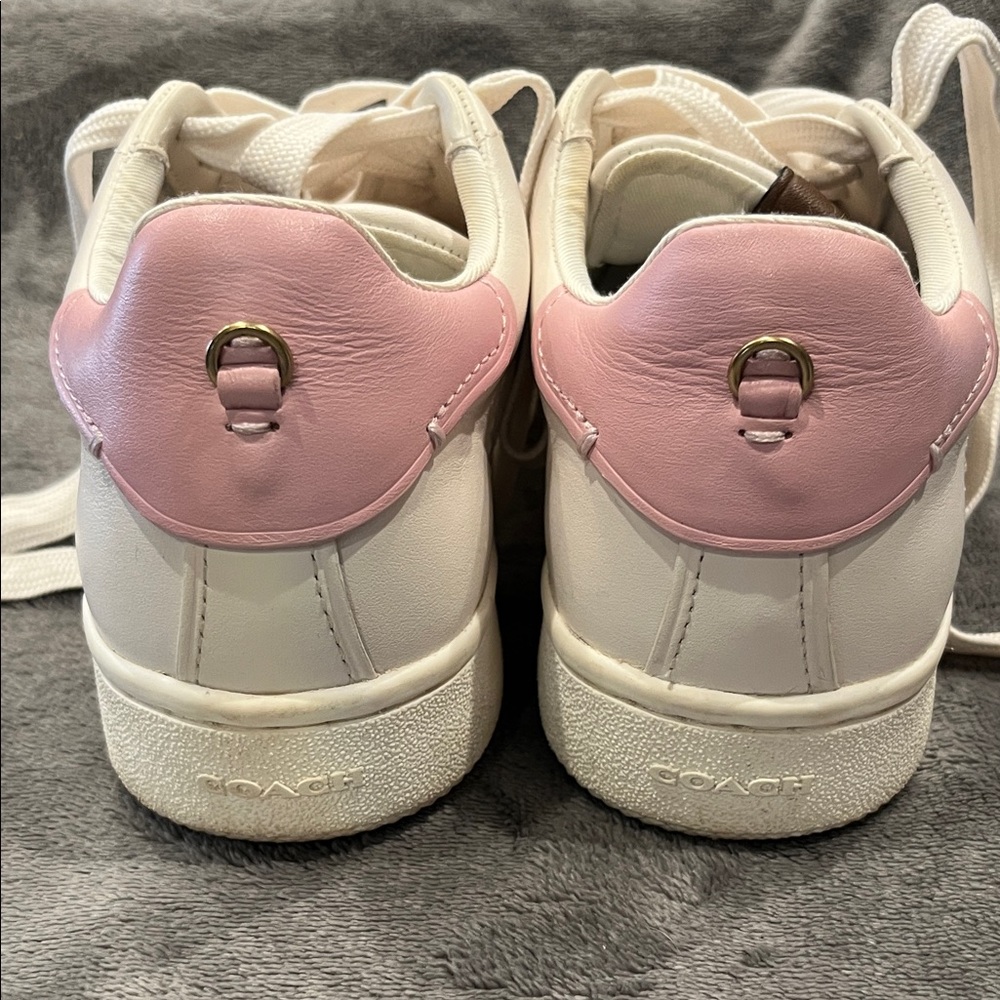 Coach White and Pink Women's Sneakers - Picture 4 of 9